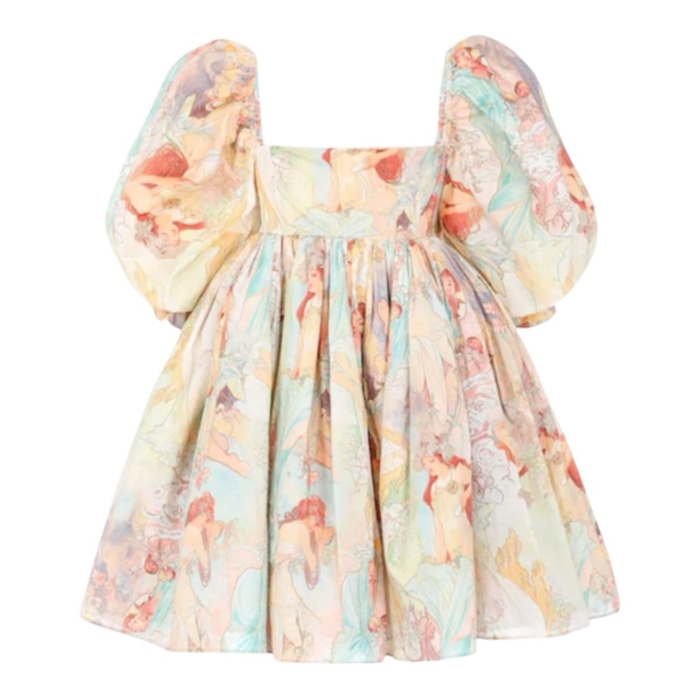 Free People Selkie The Cottage Puff Mucha Babydoll Puff Sleeve Mini Dress SizeXL